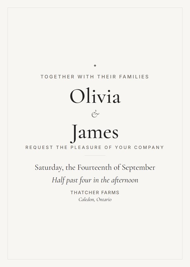 Modern Minimal wedding invitation with Plain — free template
